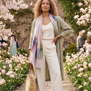 NWT Echo Multicolor Plaid Lightweight Scarf